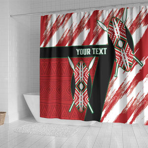 Custom Kenya Rugby Sevens Shower Curtain Maasai Shield With African Pattern