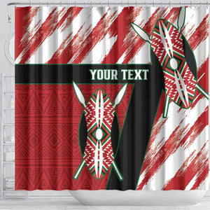 Custom Kenya Rugby Sevens Shower Curtain Maasai Shield With African Pattern