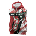 Custom Kenya Rugby Sevens Sleeveless Zip Hoodie Maasai Shield With African Pattern - African Pride