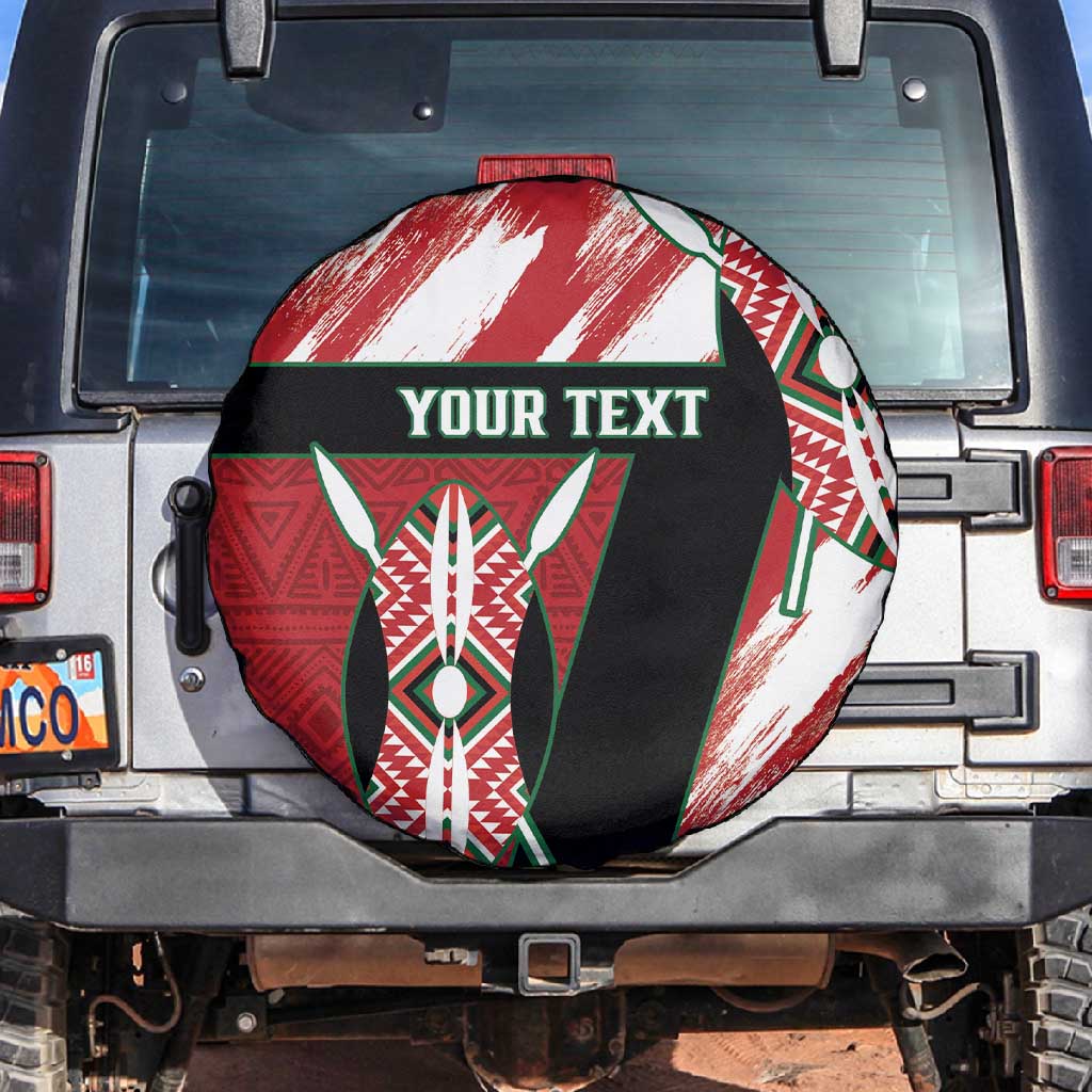 Custom Kenya Rugby Sevens Spare Tire Cover Maasai Shield With African Pattern