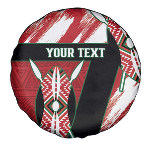 Custom Kenya Rugby Sevens Spare Tire Cover Maasai Shield With African Pattern