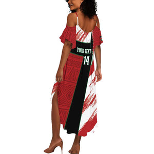 Custom Kenya Rugby Sevens Summer Maxi Dress Maasai Shield With African Pattern