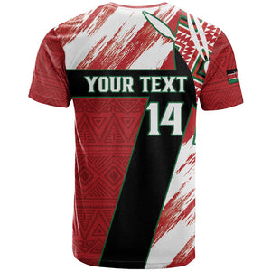 Custom Kenya Rugby Sevens T shirt Maasai Shield With African Pattern