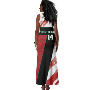 Custom Kenya Rugby Sevens Tank Maxi Dress Maasai Shield With African Pattern