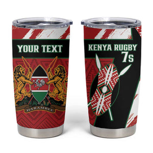 Custom Kenya Rugby Sevens Tumbler Cup Maasai Shield With African Pattern