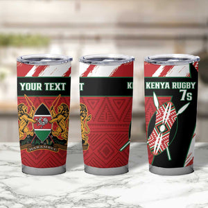 Custom Kenya Rugby Sevens Tumbler Cup Maasai Shield With African Pattern