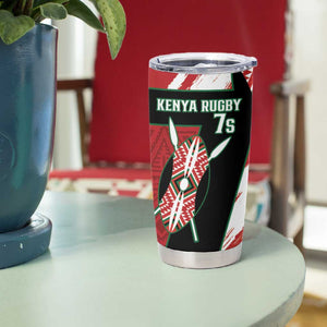 Custom Kenya Rugby Sevens Tumbler Cup Maasai Shield With African Pattern