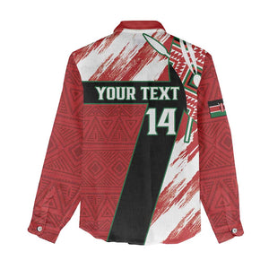 Custom Kenya Rugby Sevens Women Casual Shirt Maasai Shield With African Pattern