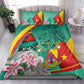 Monument de la Reunification Cameroun Bedding Set Coat Of Arms With Lily Flowers