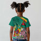 Monument de la Reunification Cameroun Kid T shirt Coat Of Arms With Lily Flowers