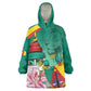 Monument de la Reunification Cameroun Kid Wearable Blanket Hoodie Coat Of Arms With Lily Flowers