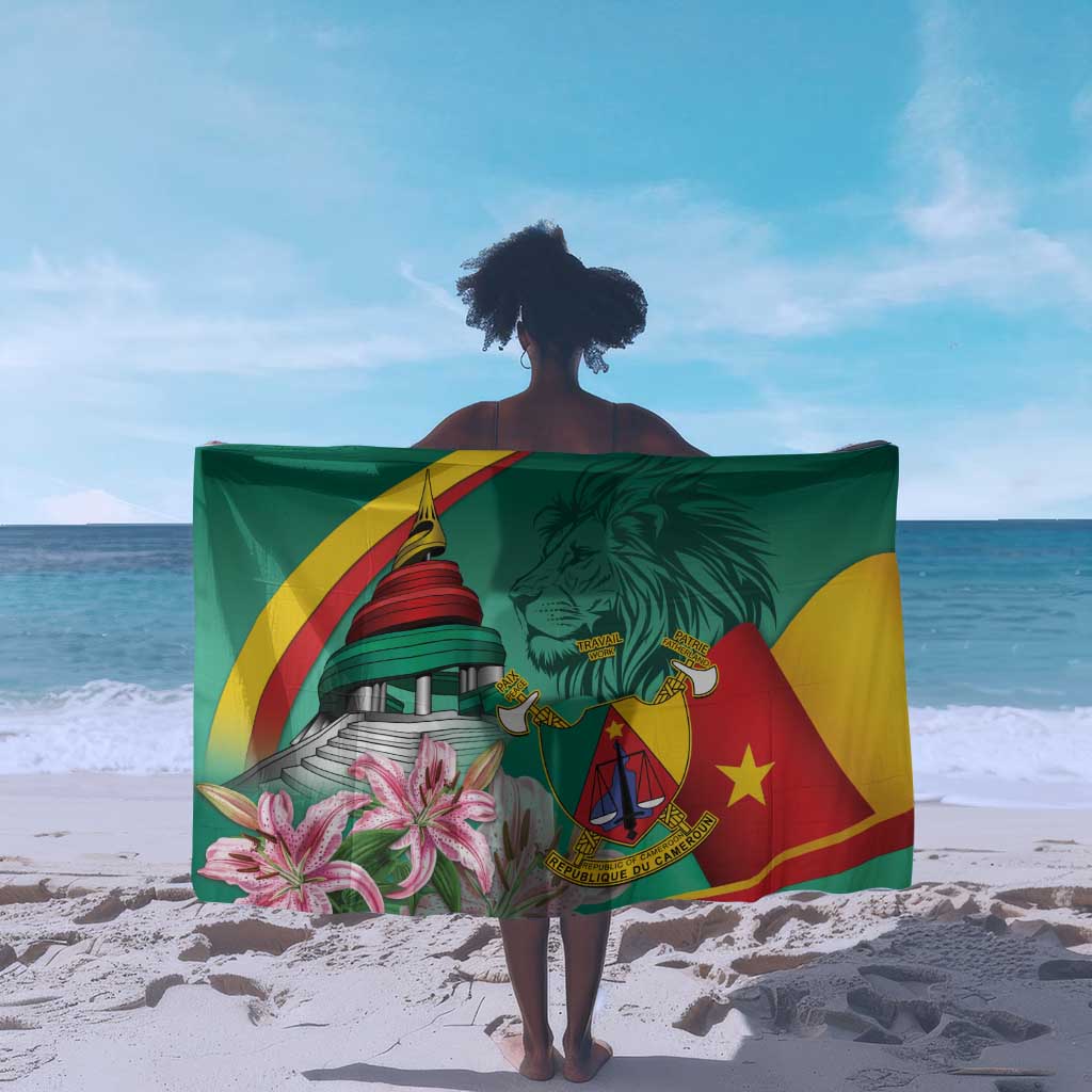 Monument de la Reunification Cameroun Sarong Coat Of Arms With Lily Flowers
