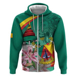 Monument de la Reunification Cameroun Zip Hoodie Coat Of Arms With Lily Flowers