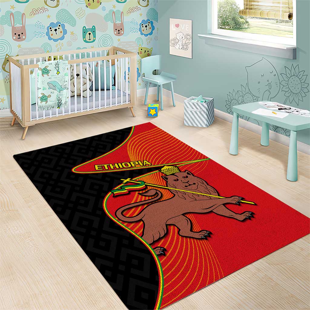 Ethiopia Derg Downfall Day Area Rug Ethiopian Lion of Judah
