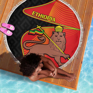 Ethiopia Derg Downfall Day Beach Blanket Ethiopian Lion of Judah