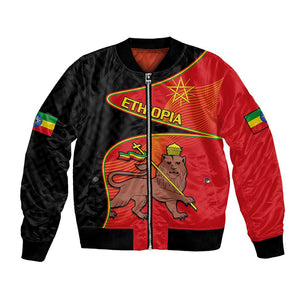 Ethiopia Derg Downfall Day Bomber Jacket Ethiopian Lion of Judah