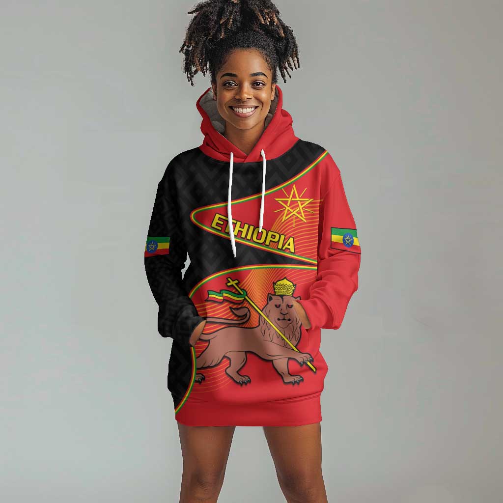 Ethiopia Derg Downfall Day Hoodie Dress Ethiopian Lion of Judah