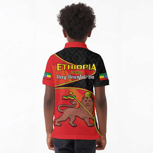 Ethiopia Derg Downfall Day Kid Polo Shirt Ethiopian Lion of Judah