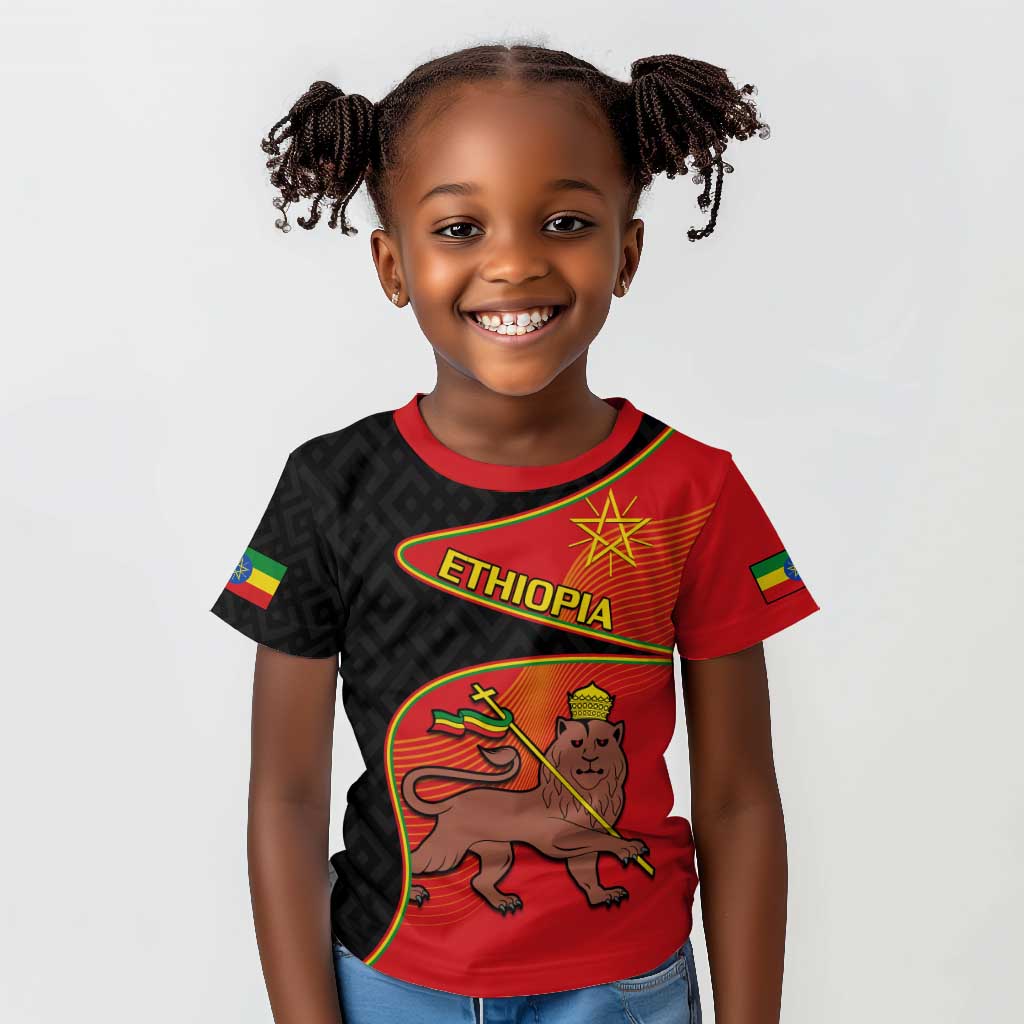 Ethiopia Derg Downfall Day Kid T shirt Ethiopian Lion of Judah