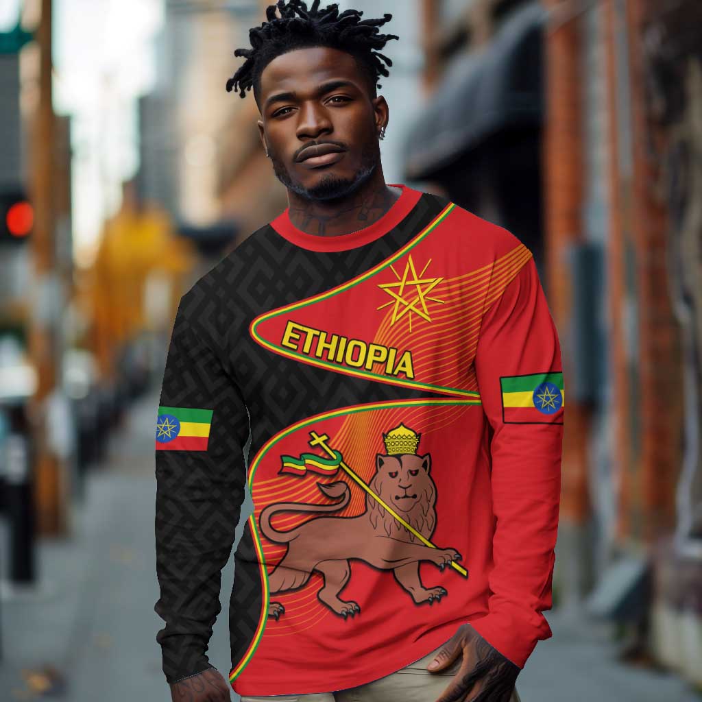 Ethiopia Derg Downfall Day Long Sleeve Shirt Ethiopian Lion of Judah LT14