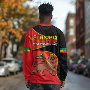 Ethiopia Derg Downfall Day Long Sleeve Shirt Ethiopian Lion of Judah LT14