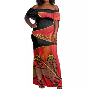 Ethiopia Derg Downfall Day Off Shoulder Maxi Dress Ethiopian Lion of Judah