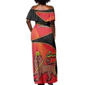 Ethiopia Derg Downfall Day Off Shoulder Maxi Dress Ethiopian Lion of Judah