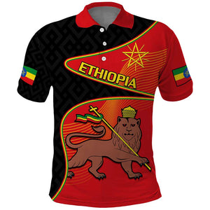 Ethiopia Derg Downfall Day Polo Shirt Ethiopian Lion of Judah