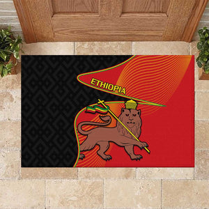 Ethiopia Derg Downfall Day Rubber Doormat Ethiopian Lion of Judah