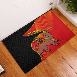 Ethiopia Derg Downfall Day Rubber Doormat Ethiopian Lion of Judah