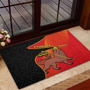 Ethiopia Derg Downfall Day Rubber Doormat Ethiopian Lion of Judah