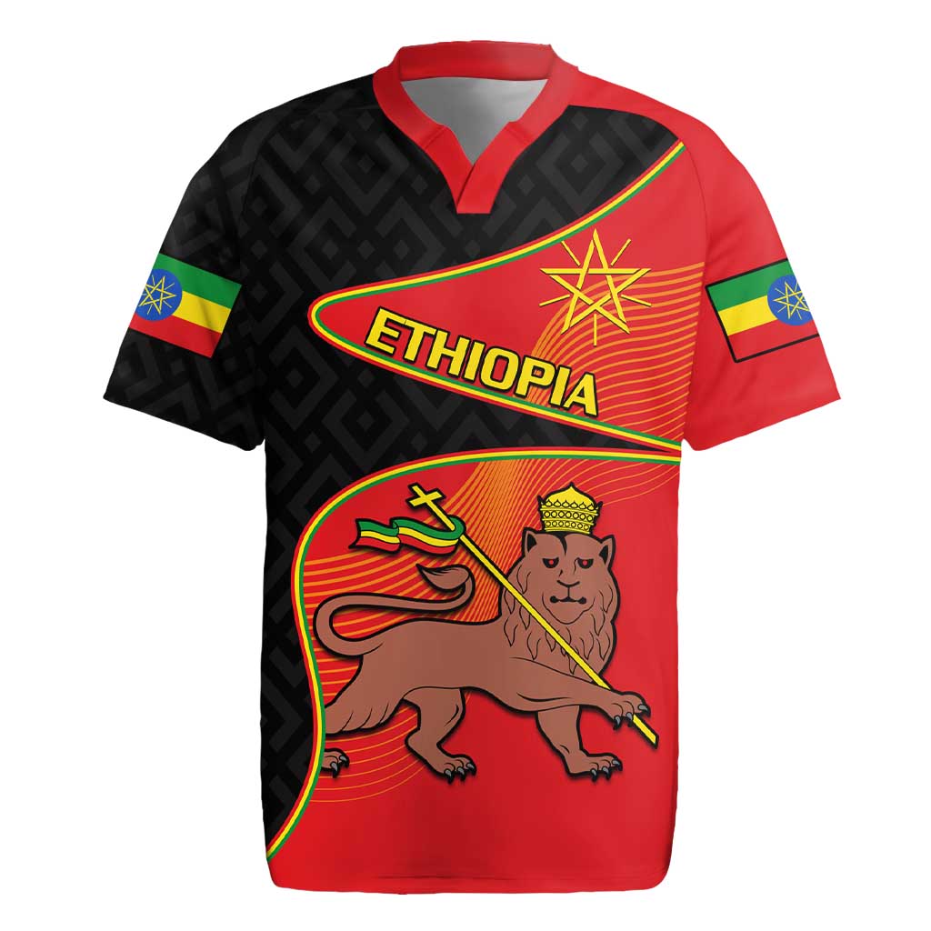 Ethiopia Derg Downfall Day Rugby Jersey Ethiopian Lion of Judah