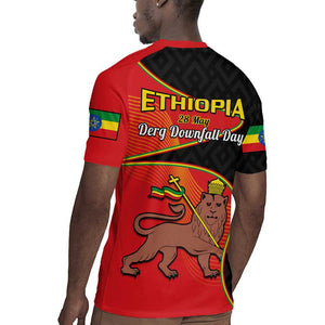 Ethiopia Derg Downfall Day Rugby Jersey Ethiopian Lion of Judah