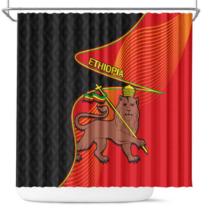 Ethiopia Derg Downfall Day Shower Curtain Ethiopian Lion of Judah