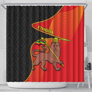 Ethiopia Derg Downfall Day Shower Curtain Ethiopian Lion of Judah