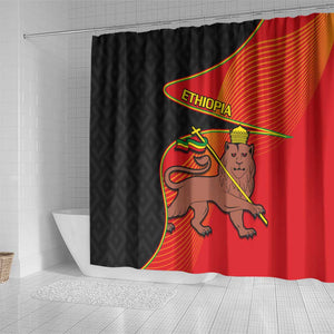 Ethiopia Derg Downfall Day Shower Curtain Ethiopian Lion of Judah