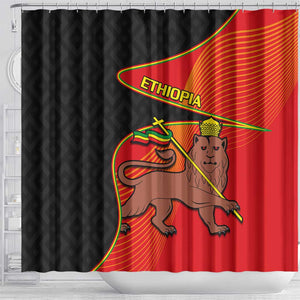 Ethiopia Derg Downfall Day Shower Curtain Ethiopian Lion of Judah