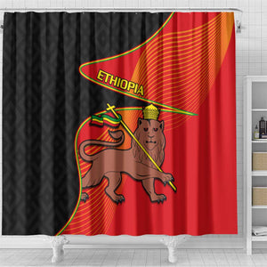 Ethiopia Derg Downfall Day Shower Curtain Ethiopian Lion of Judah