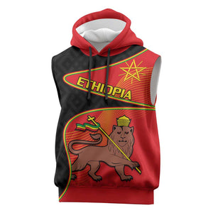 Ethiopia Derg Downfall Day Sleeveless Hoodie Ethiopian Lion of Judah - African Pride