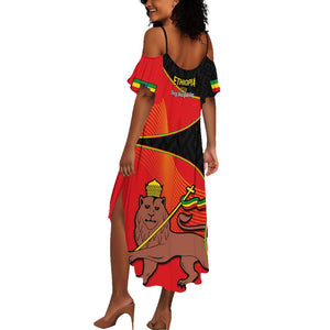 Ethiopia Derg Downfall Day Summer Maxi Dress Ethiopian Lion of Judah