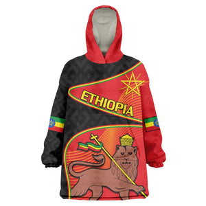 Ethiopia Derg Downfall Day Wearable Blanket Hoodie Ethiopian Lion of Judah