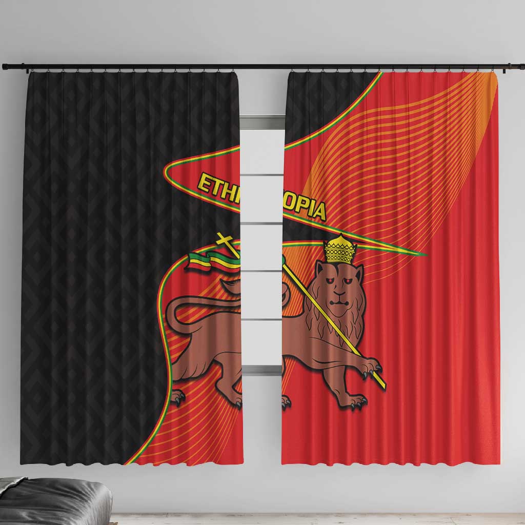 Ethiopia Derg Downfall Day Window Curtain Ethiopian Lion of Judah