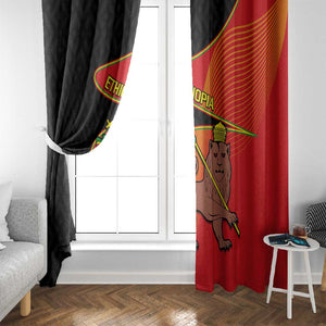 Ethiopia Derg Downfall Day Window Curtain Ethiopian Lion of Judah