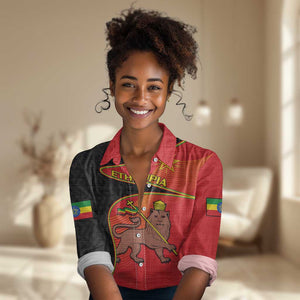 Ethiopia Derg Downfall Day Women Casual Shirt Ethiopian Lion of Judah