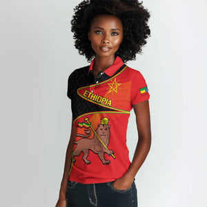 Ethiopia Derg Downfall Day Women Polo Shirt Ethiopian Lion of Judah