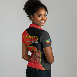 Ethiopia Derg Downfall Day Women Polo Shirt Ethiopian Lion of Judah