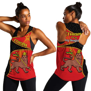 Ethiopia Derg Downfall Day Women Racerback Tank Ethiopian Lion of Judah