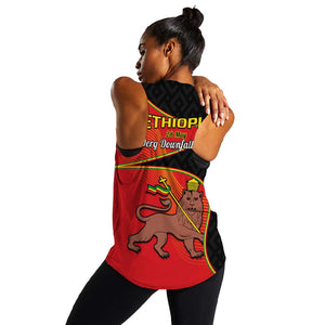 Ethiopia Derg Downfall Day Women Racerback Tank Ethiopian Lion of Judah