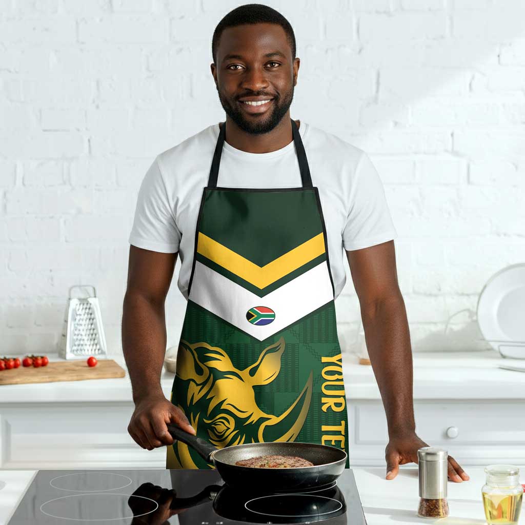 South Africa Rugby Custom Apron Springboks Kente Rhino Symbol