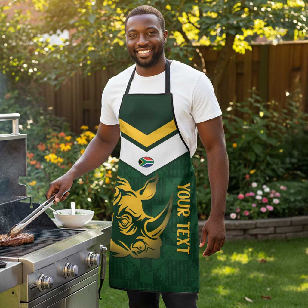 South Africa Rugby Custom Apron Springboks Kente Rhino Symbol